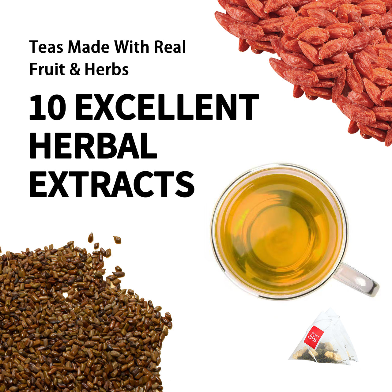 Organic Monk Fruit Herbal Tea Honeysuckle Kumquat & More Blend of 10 Ingredients